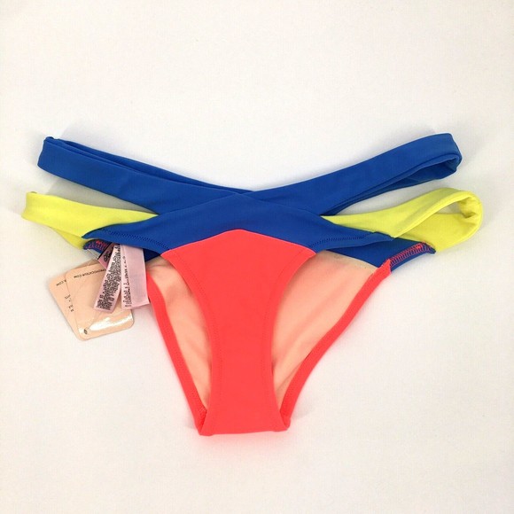 NWT Agent Provocateur Mazzy Colorblock Bikini Bottoms US 6 /AP 3 Blue Yellow Red - Picture 4 of 7